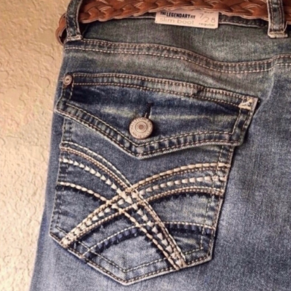 New Wallflower Jeans Women’s Bootcut Denim Blue Jeans & Belt Juniors 7/28 Reg - Picture 6 of 15
